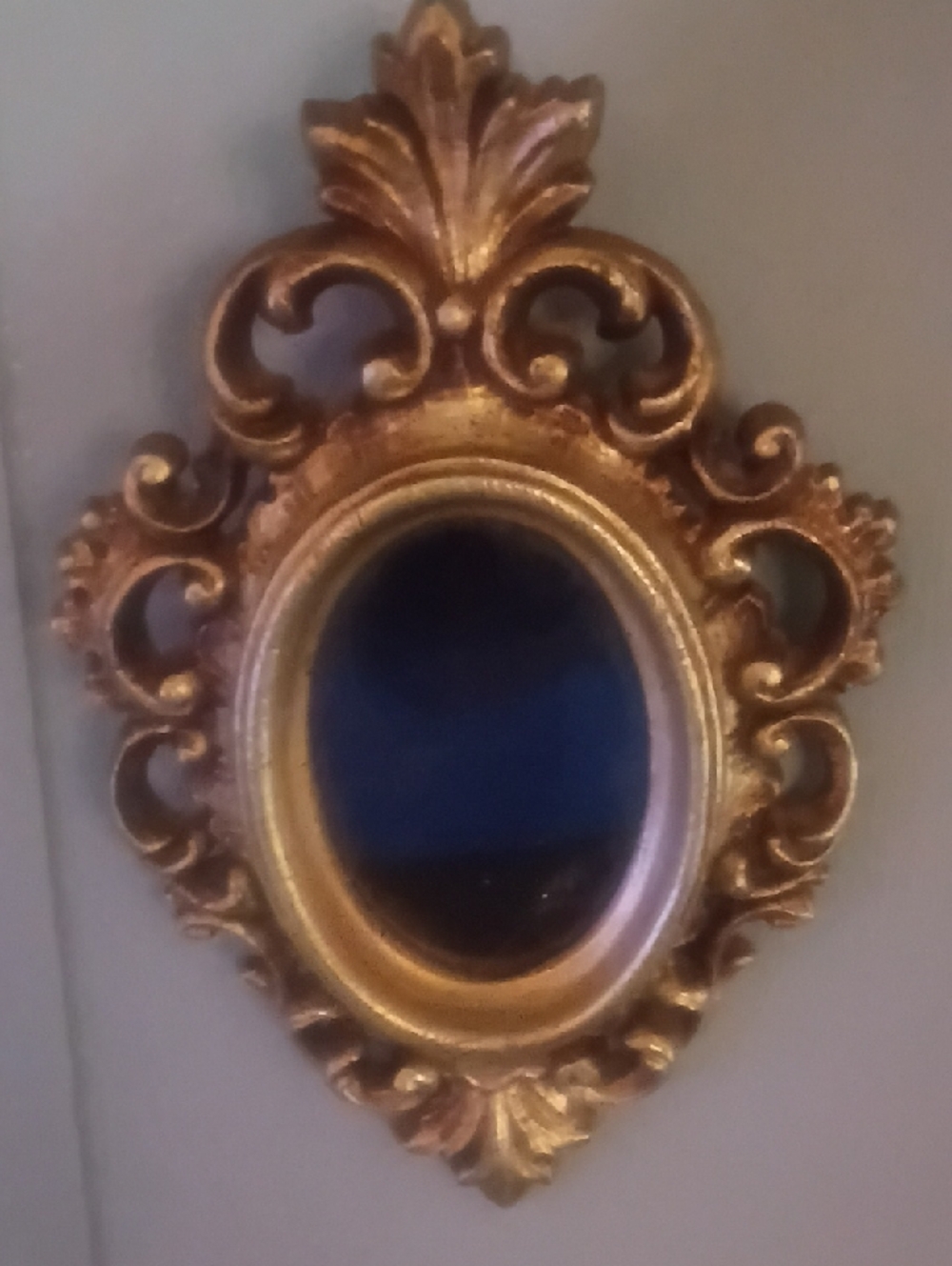 Ornate Gold Oval Wall Mirror - Decorative Home Accent